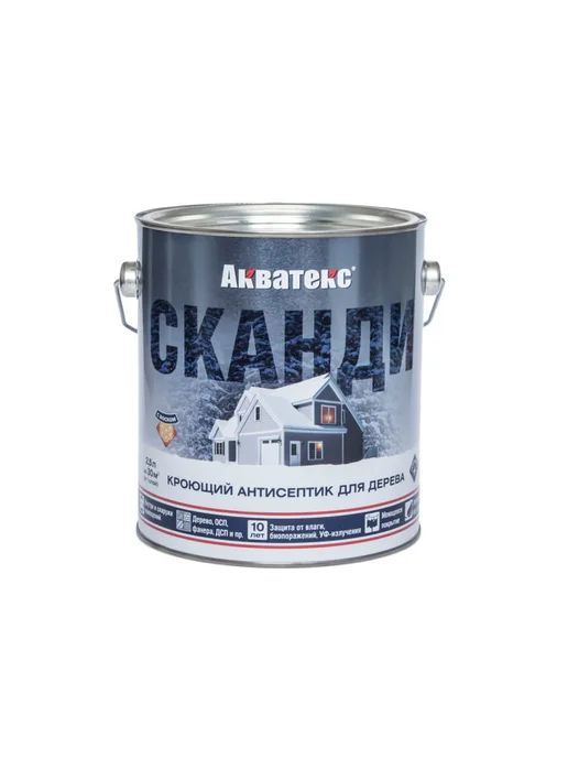 Акватекс Антисептик база С, кроющий для дерева 2,5 л, 2,5 л, фото 2