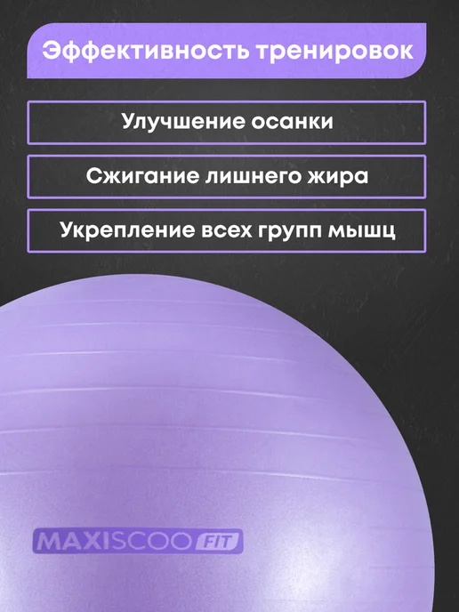 MAXISCOO FIT Фитбол, 65 см, фиолетовый, фото 3