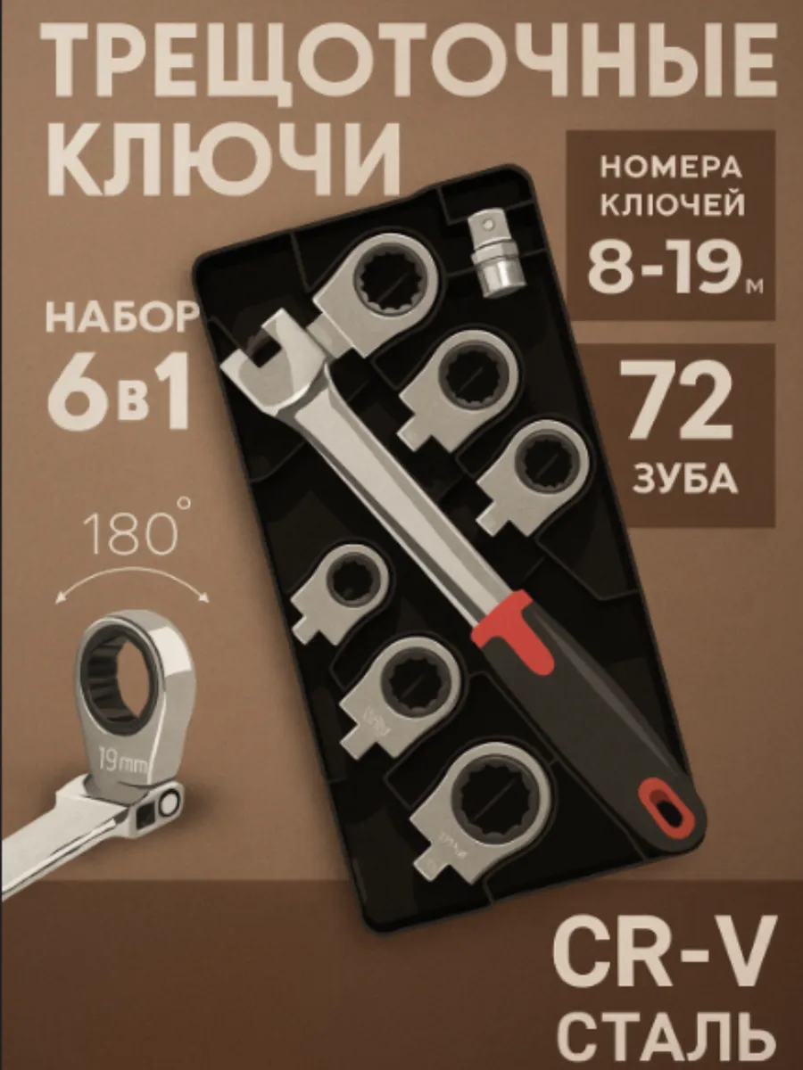 Набор трещоточных ключей
