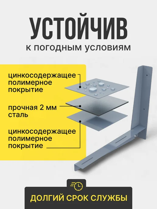 Parallels Perfect Tools Кронштейн для кондиционера наружный усиленный 450мм, серый, фото 3