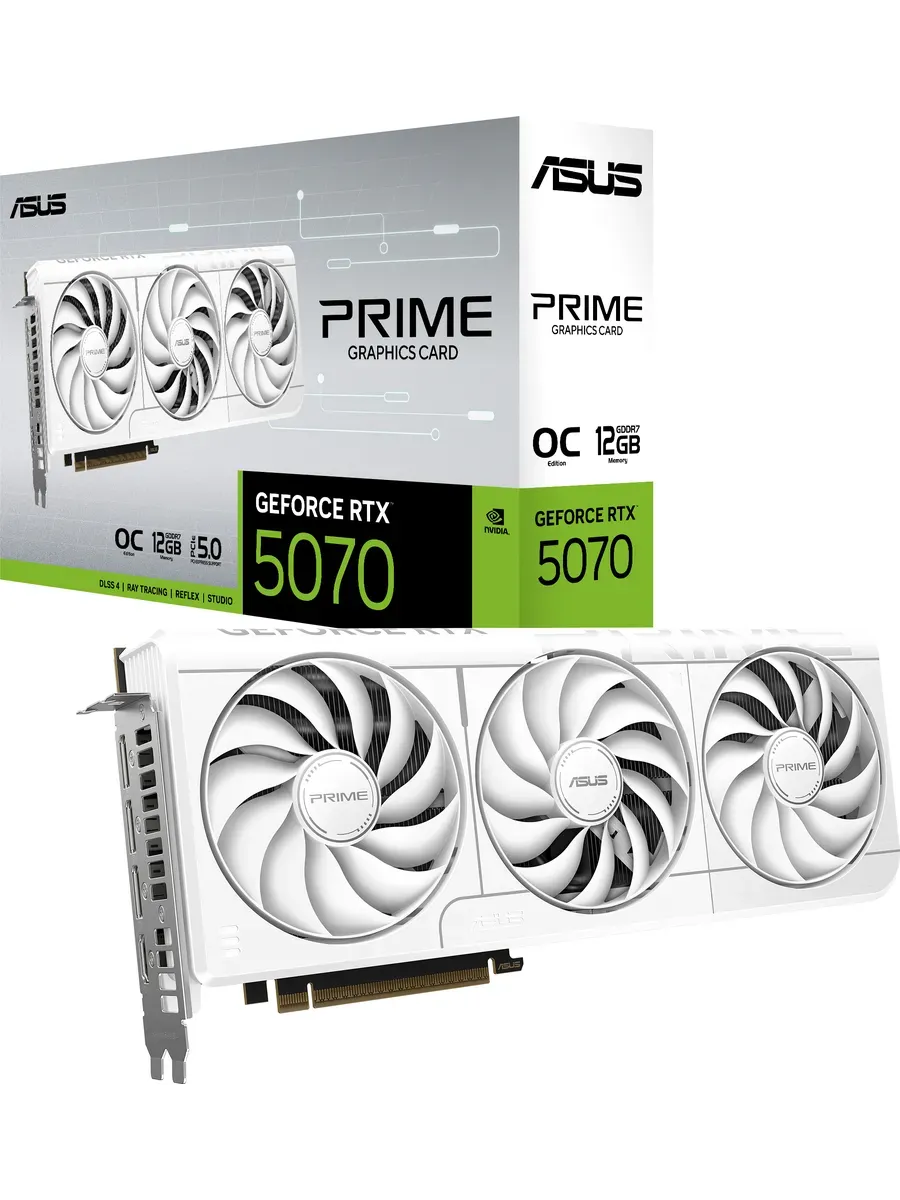 Asus Видеокарта GeForce PRIME-RTX5070-O12G-WHITE 12Gb GDDR7