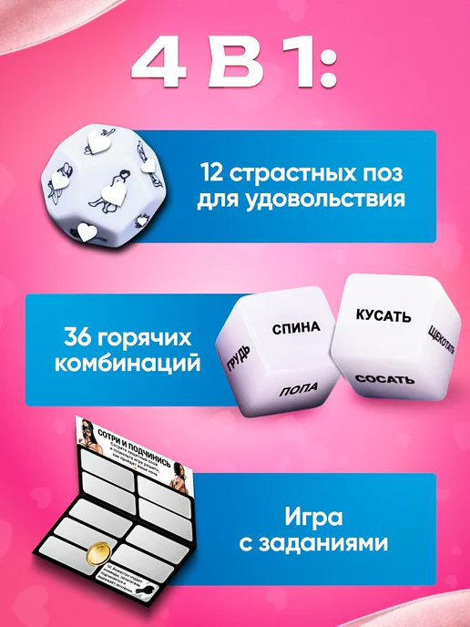 SexyGram Секс кубики 18+ Настольная игра для пар, вариант, фото 2