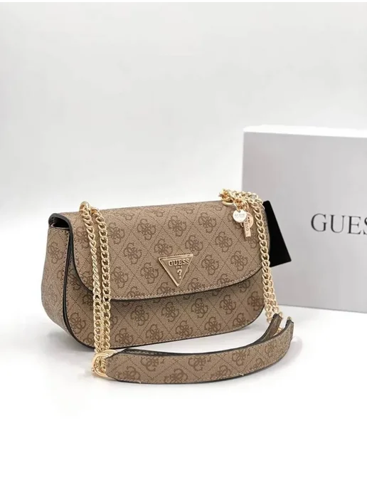 GUESS Сумка на плечо, коричневый, фото 5
