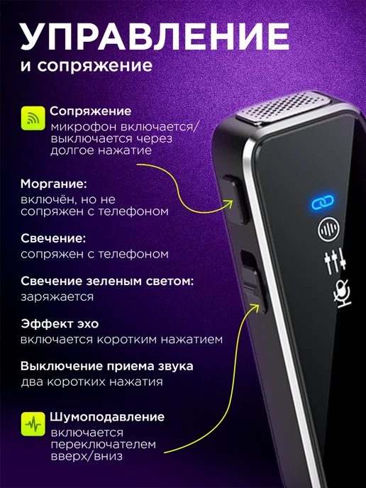 EDGY STORE Микрофон петличный M3 беспроводной 1 шт TYPE-C, 1 шт, фото 4