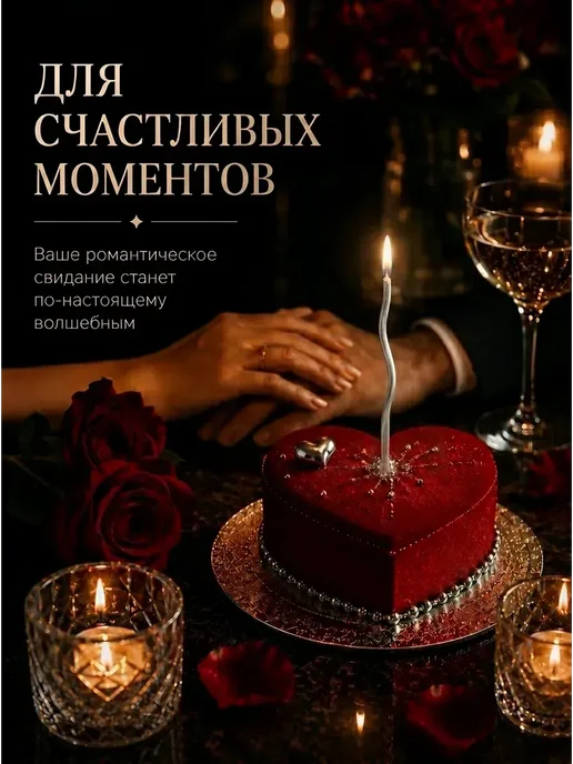 ХЭППИ ДЭЙ Свечи для торта длинные волнистые витые серебряные 12 штук, серебристый, фото 7