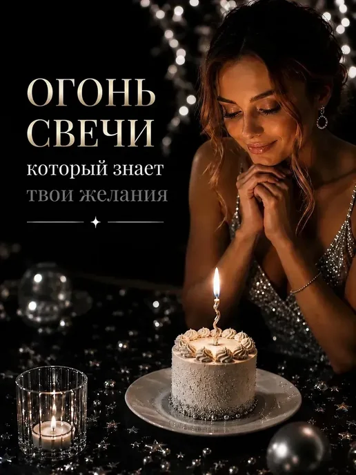 ХЭППИ ДЭЙ Свечи для торта длинные волнистые витые серебряные 12 штук, серебристый, фото 8