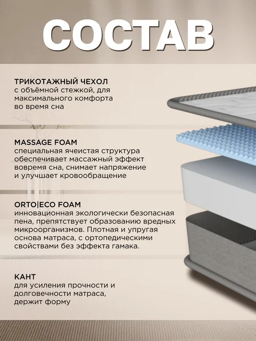 COMFY SON Матрас с массажным эффектом 160х80 см, 180x80 см, фото 2