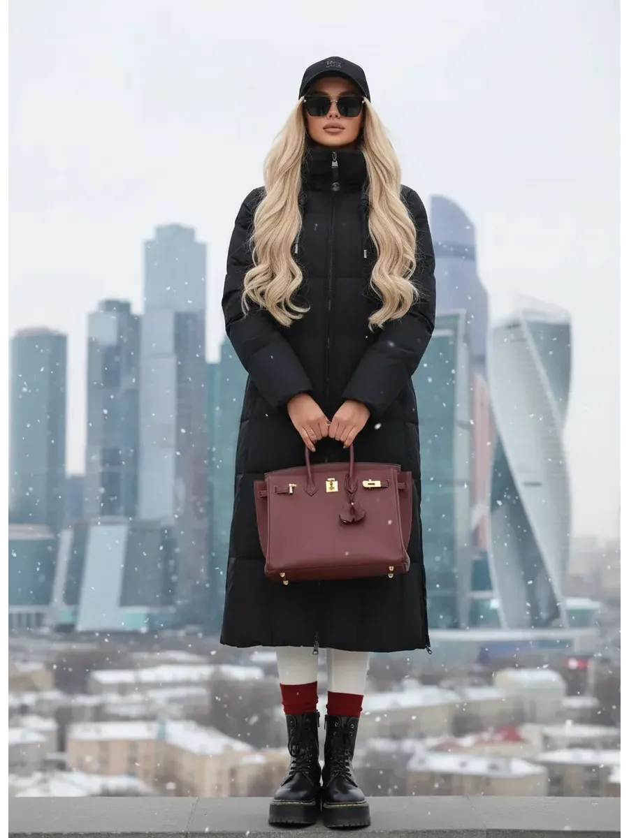 Пальто зимнее длинное
