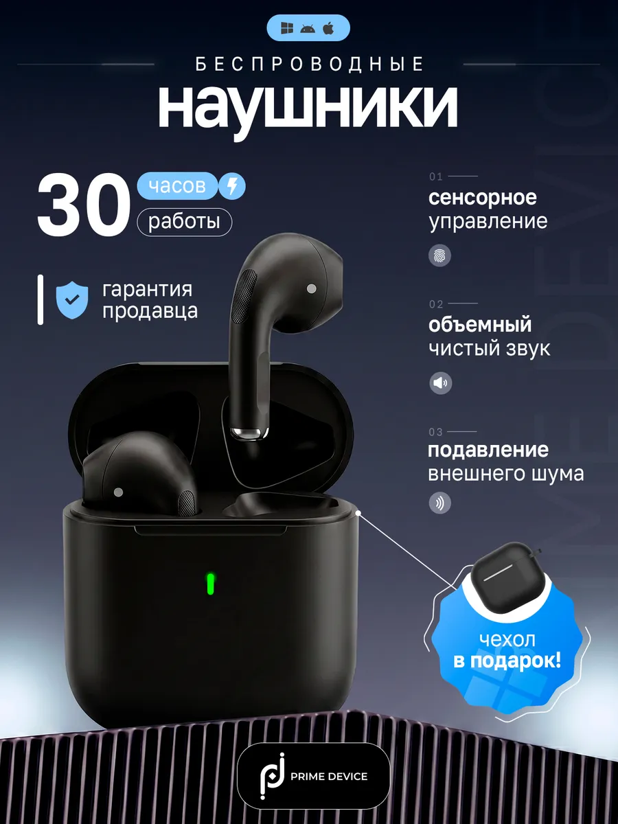 Prime Device Наушники беспроводные с микрофоном A8Pro для iPhone Android