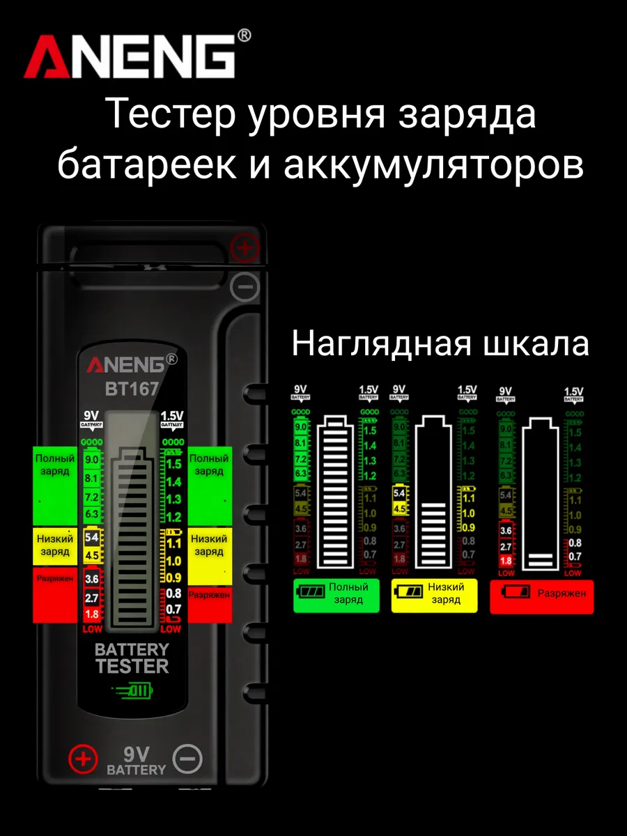 Тестер батареек и аккумуляторов BT169