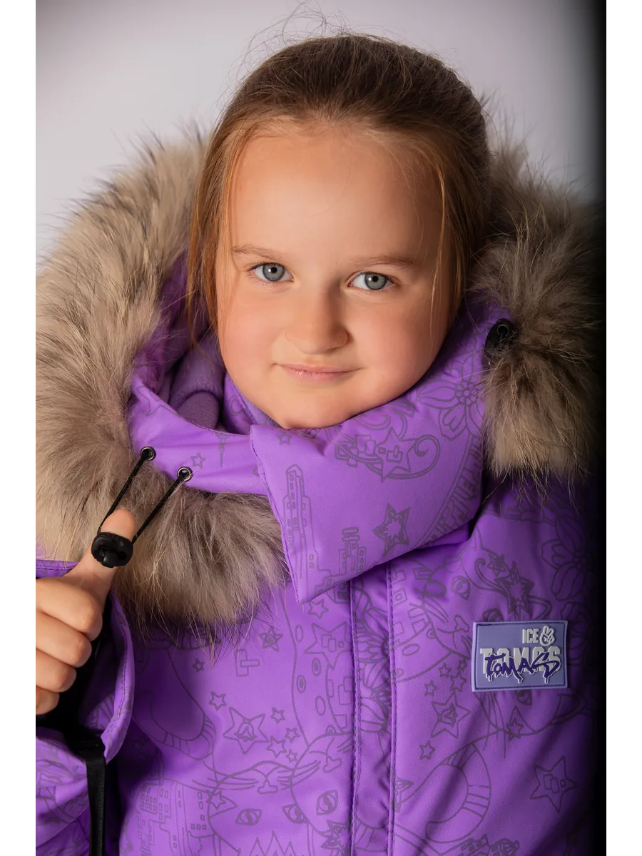 Зимний слитный комбинезон мембрана с натуральной опушкой