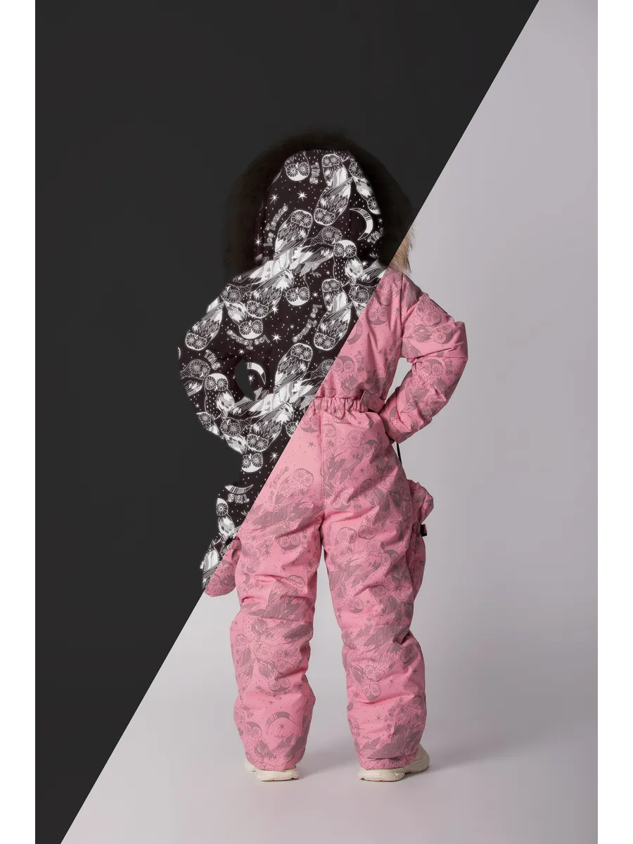 Зимний слитный комбинезон мембрана с натуральной опушкой