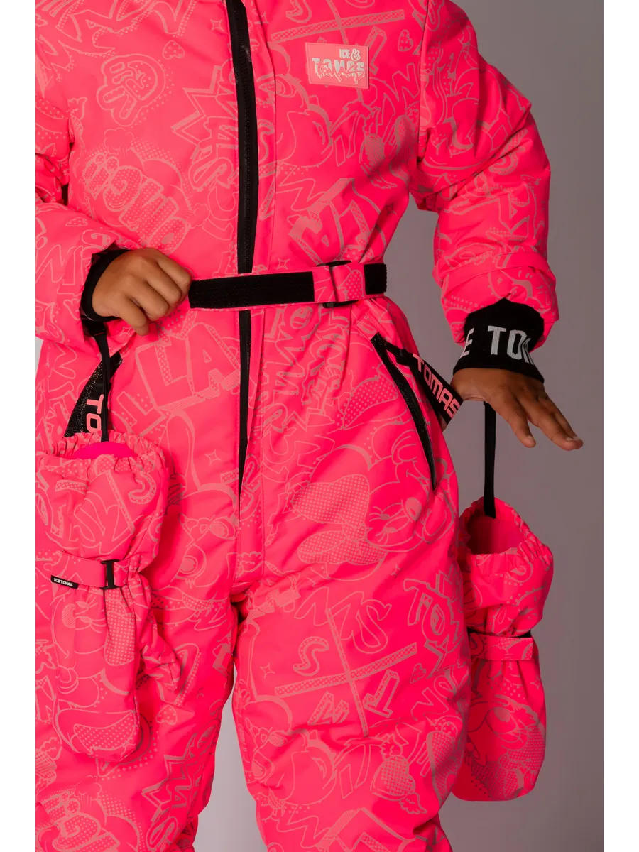 Зимний слитный комбинезон мембрана с натуральной опушкой