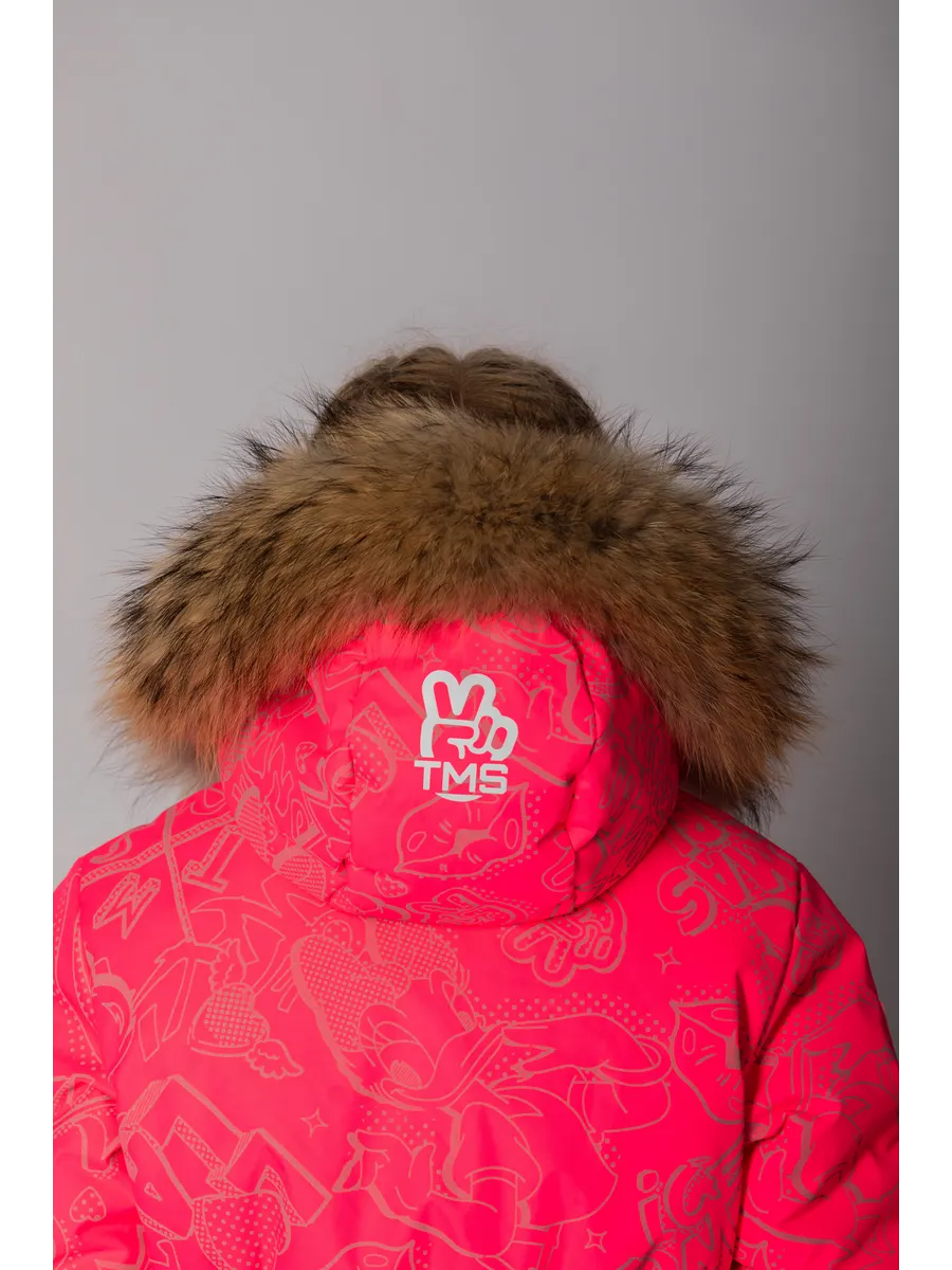 Зимний слитный комбинезон мембрана с натуральной опушкой