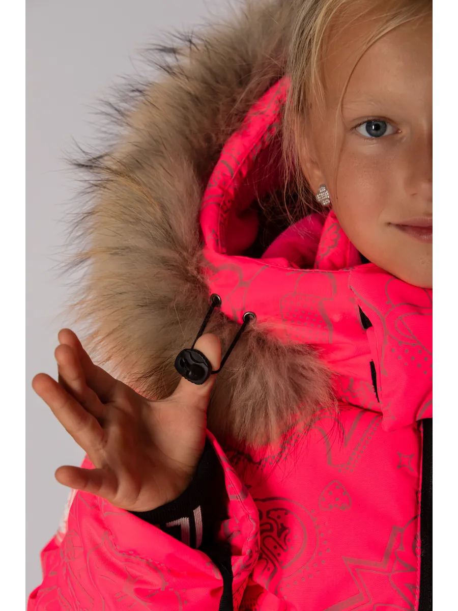 Зимний слитный комбинезон мембрана с натуральной опушкой