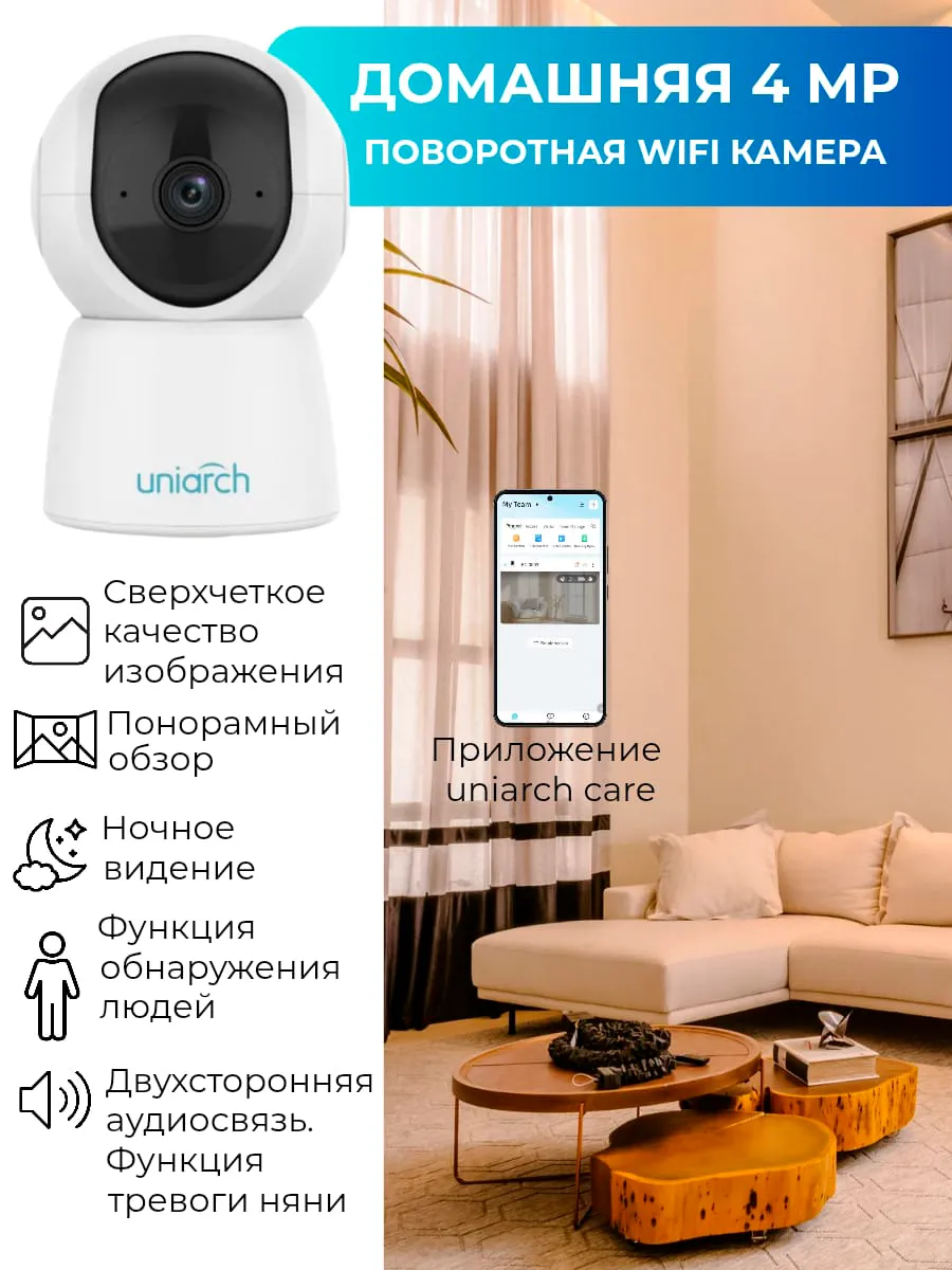 Камера видеонаблюдения Wi-Fi поворотная 360