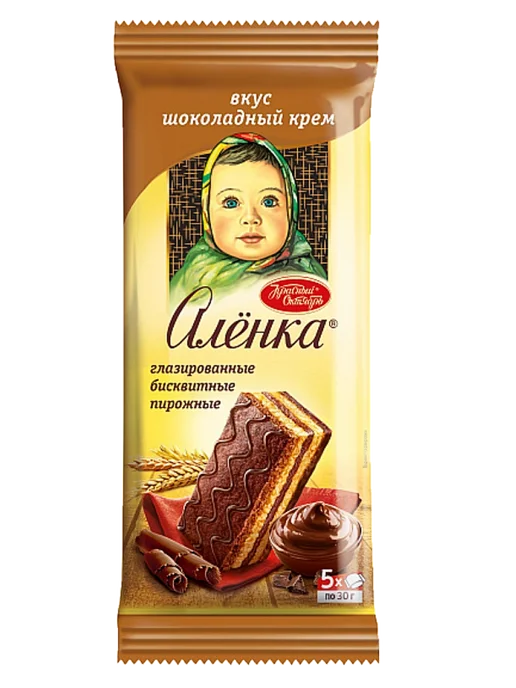 Аленка Бисквитные пирожные Алёнка Шоколадный крем, 150г 2шт, 150 г, 2 шт, фото 2