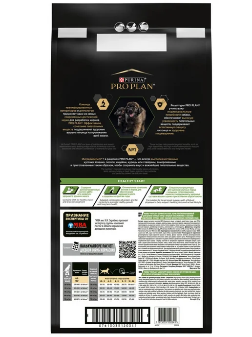 Сухой корм PRO PLAN Robust Healthy для собак, крупные, щенки, курица, 12 кг, фото 5