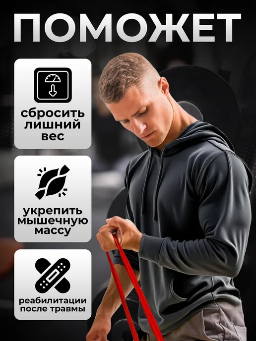 Резинки для подтягивания и фитнеса набор жгутов, вариант, фото 3