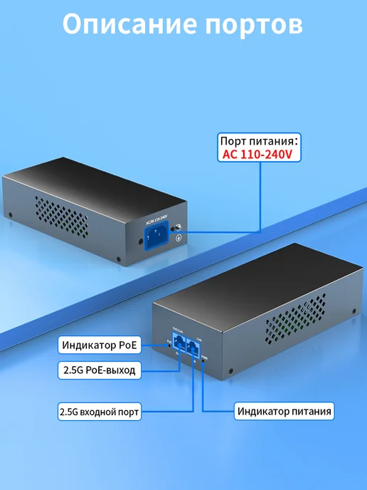 HORACO Инжектор POE 90 Вт 2.5G, 90 Вт, 2,5 г, фото 7