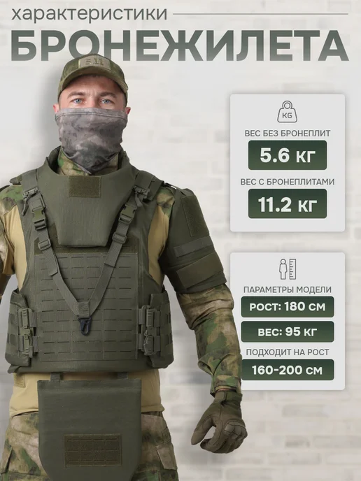 Оплот Бронежилет штурмовой военный олива, зеленый, фото 6