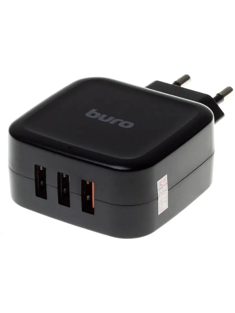 Сетевое зарядное устройство Buro TJ-285B QC3, 3xUSB-A, 2.4A