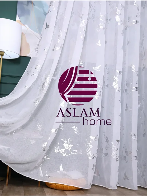 ASLAM HOME Тюль в детскую для девочки под лен 200х250см, белый, фото 7