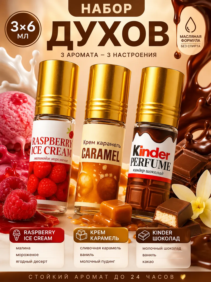 Набор масляные духи женские сладкие стойкие