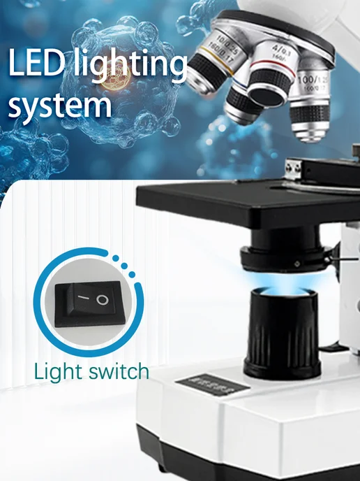SINO OPTICAL Микроскоп 5000х LED бинокуляр. для учебных лабораторий, вариант, фото 4