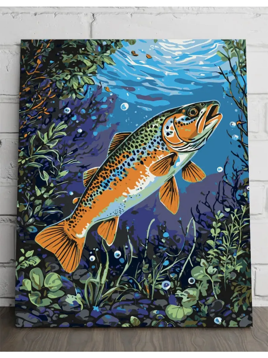 Картина по номерам - Рыба форель — 40×50 см