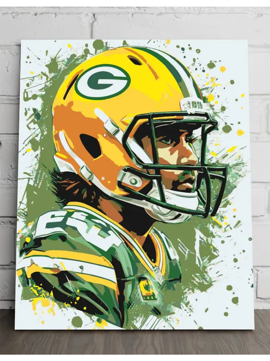 Картина по номерам - Абстрактная картина с Green Bay Packers — 40×50 см