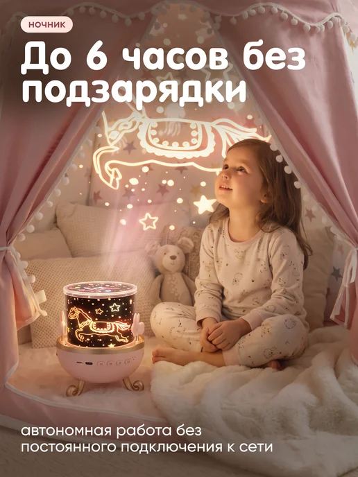 Gremlin Ночник проектор колонка 3 в 1 подарок девочке, розовый, фото 4