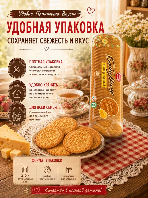 Сладкая слобода Крекер Баба Маня Сырный 310 гр, 2 шт, 310 г, фото 4