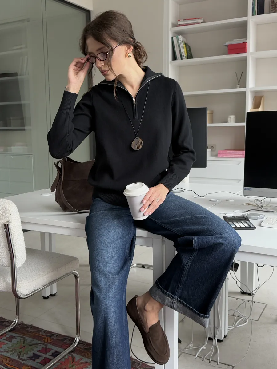 Кофта полузамок с горлом на молнии