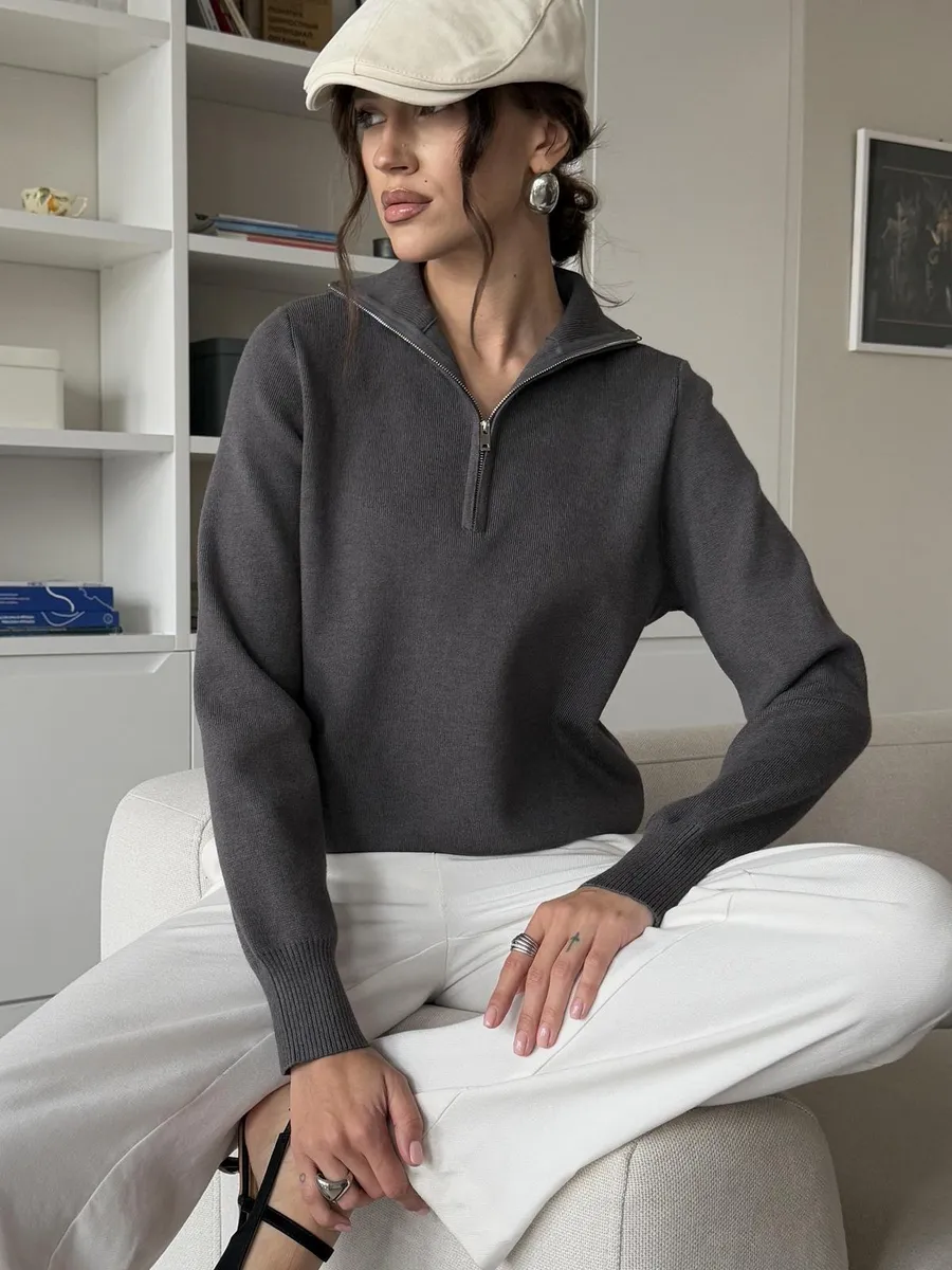 Кофта полузамок с горлом на молнии
