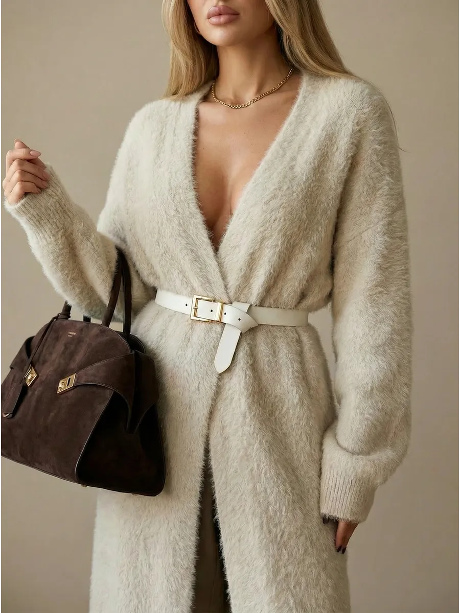 Кардиган длинный пушистый