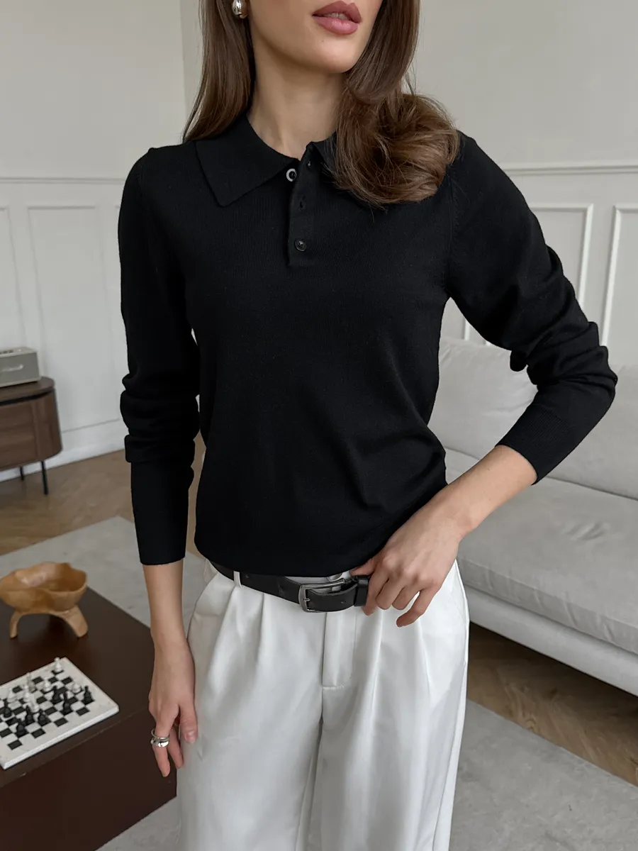 Кофта поло трикотажная джемпер