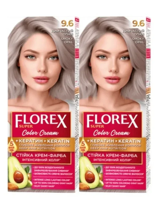 BOTASHIK Florex Стойкая Крем-краска для волос тон 9.6 Дымчатый опал, вариант, фото 2