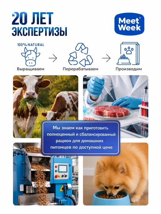 Сухой корм MeetWeek для собак, мелкие, говядина, 0,5 кг, фото 2