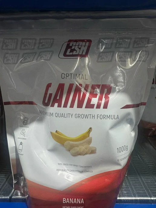 2SN Гейнер для набора веса Optimal Gainer 1000 грамм Банан, вариант, фото 3