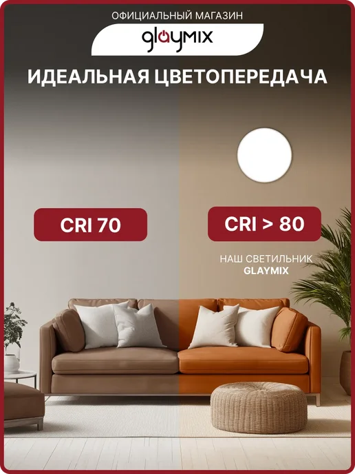 Glaymix Люстра потолочная светодиодная светильник накладной 72вт, 72 Вт, фото 6
