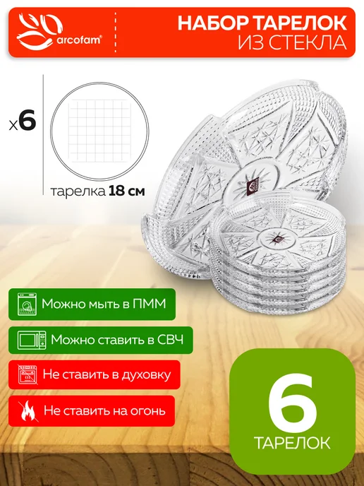 Набор стеклянных тарелок - фото 2