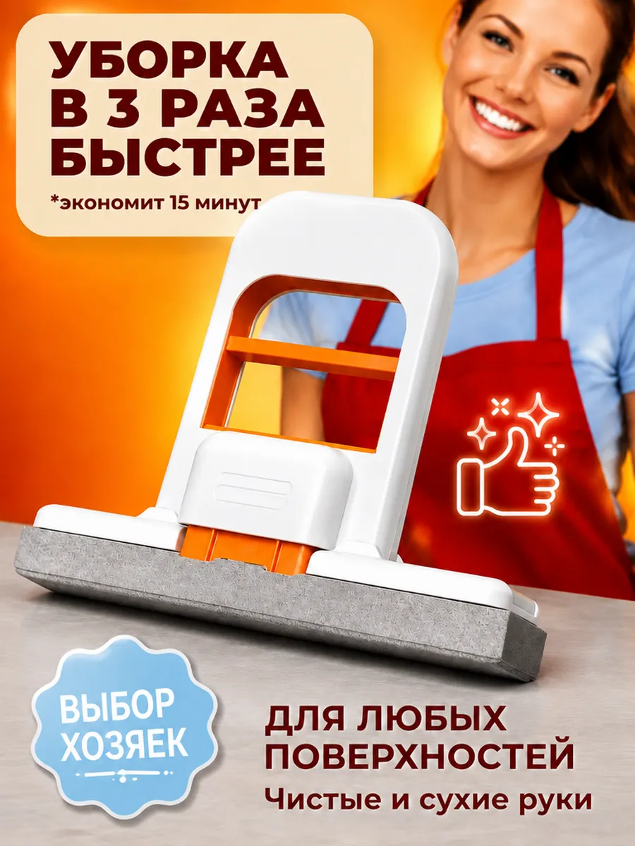 Мини швабра ручная губка для уборки с отжимом