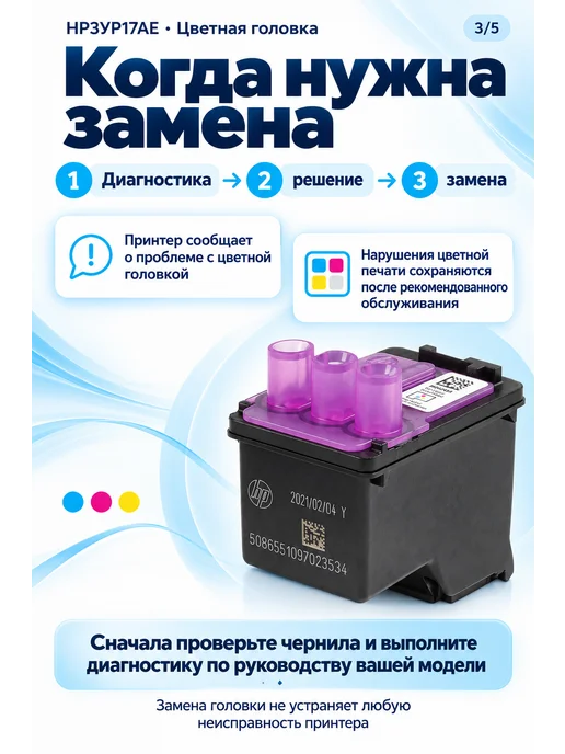 HP Печатающая головка Ink Tank (3YP17AE), Tri-Color, вариант, фото 3