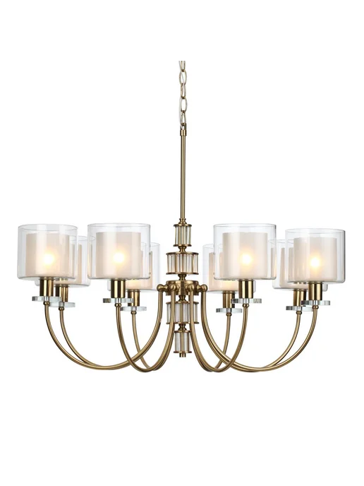 Odeon Light Люстра SAGA 5088 8 E14 античная бронза латунь, белый, фото 7