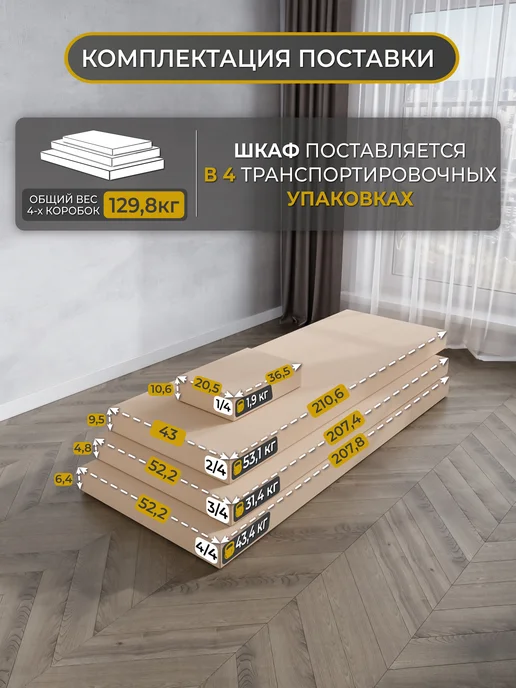 SV-мебель Шкаф для одежды распашной пятистворчатый в спальню, белый, фото 2