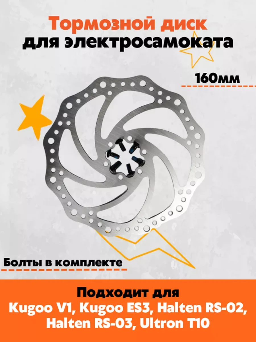 Тормозной диск для электросамоката 160 мм на 6 болтов