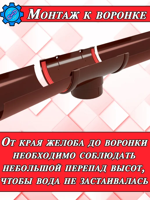 Grand Line Желоб водосточный d 120 мм шоколад 1 метр 1 штука, 1 м, фото 7
