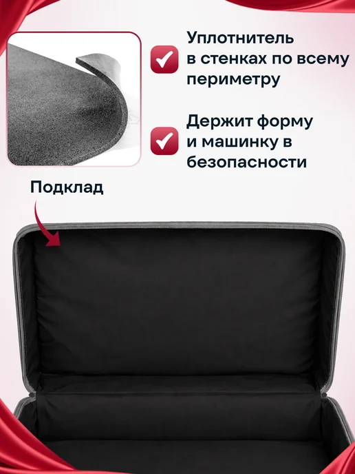 Сумка органайзер для швейной машинки 45 см, серый, фото 2