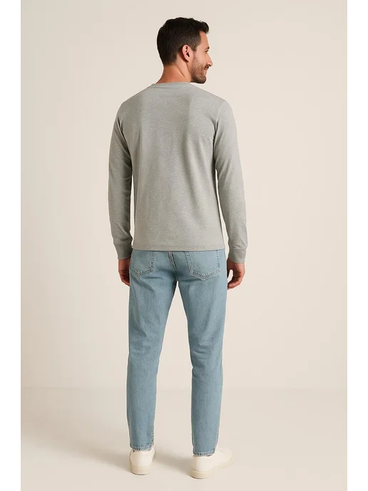 BLOSSOM MEN'S лонгслив базовый хлопок, серый, фото 4